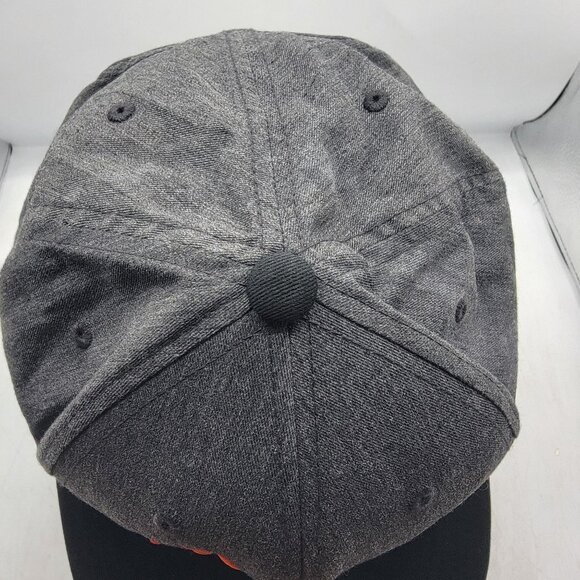 RVCA Mens Snapback Hat By Pm Tenore Black With Orange Logo - Picture 6 of 9